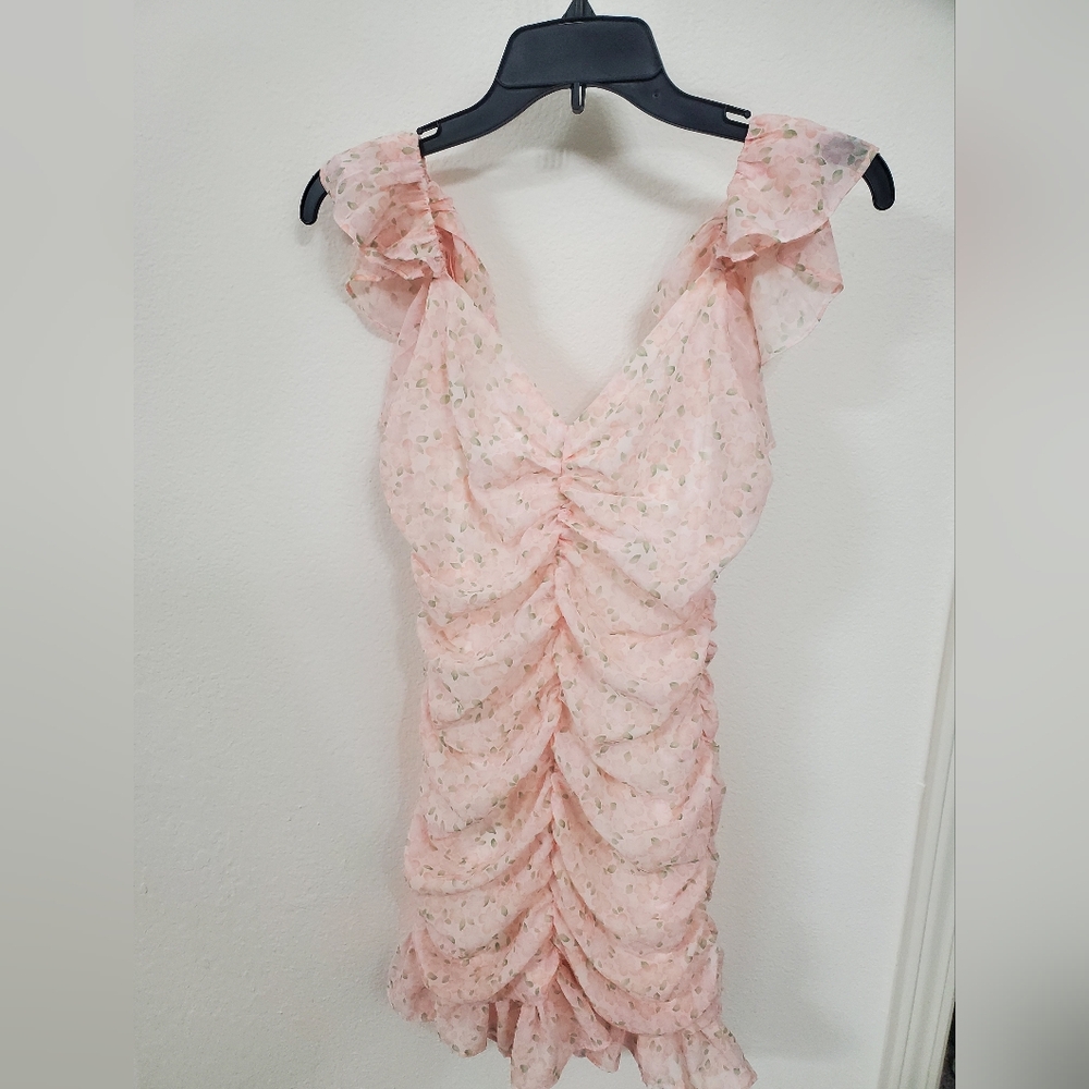 Nordstrom Pink Floral Ruffle Dress